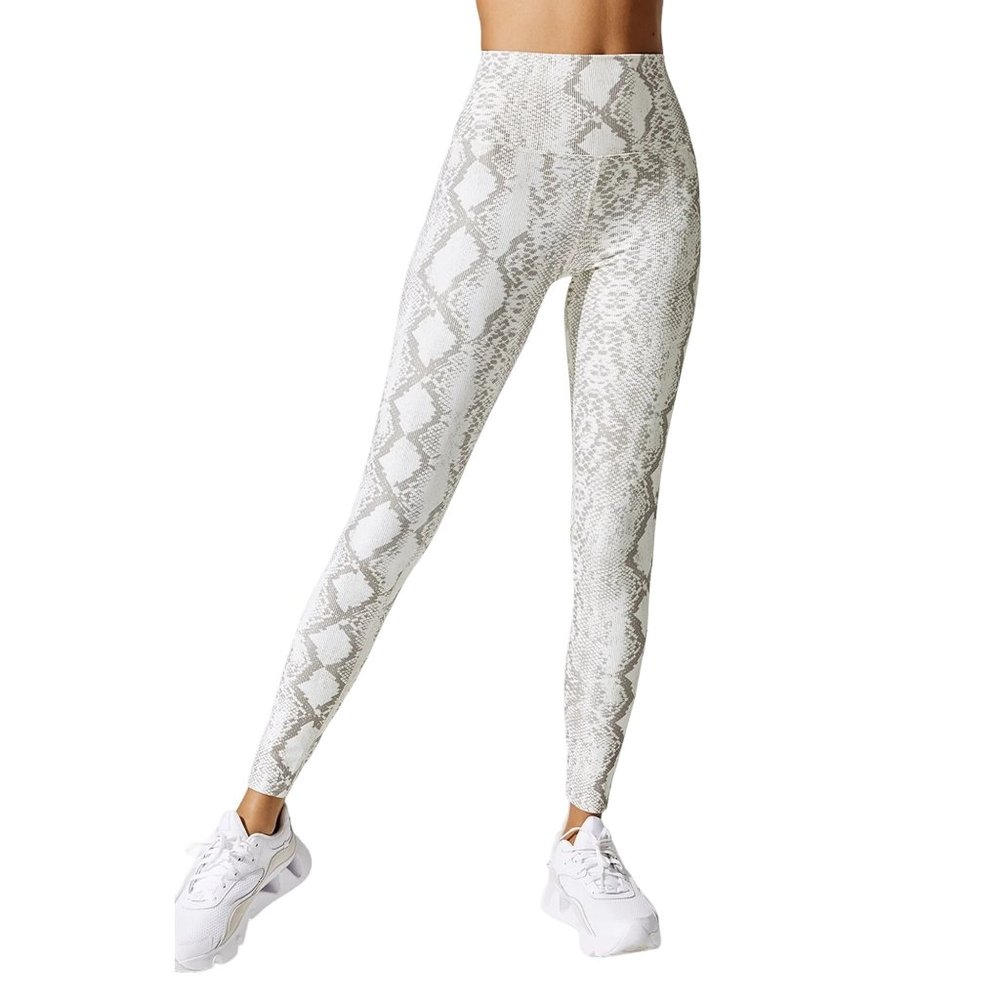 NWOT Beach Riot XS Ayla Taupe White Ribbed Snake Print High Rise Leggings